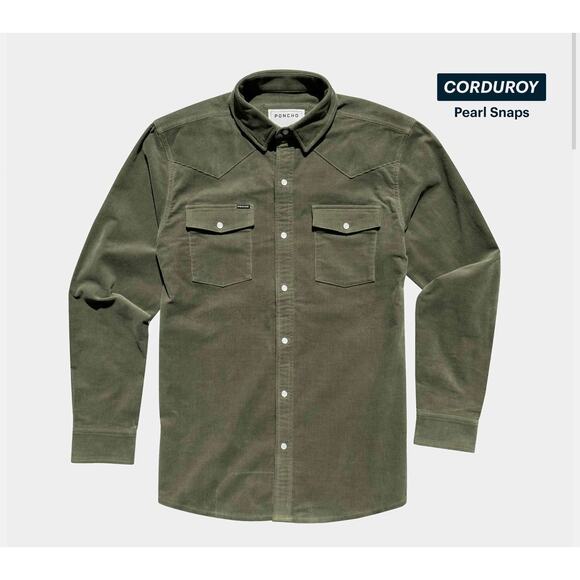 Poncho Other - Poncho The Zilker Corduroy Men’s Shirt “regular” fit Size XL in Olive
